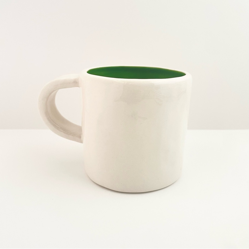 Starbucks GROW Coffee Mug Cup Green Interior 10oz Hand Painted Collectible 2008 - Picture 3 of 7